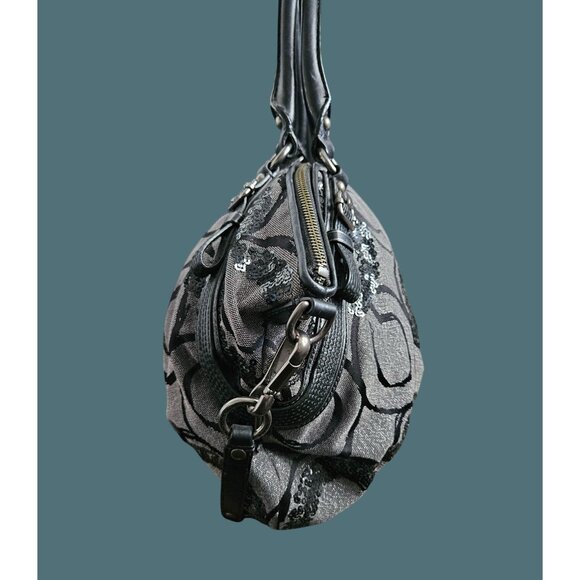 Coach Y2K Glam/Street Glam Dressy Flashy Sequins Madison Op Art Sophia Satchel - Picture 4 of 13